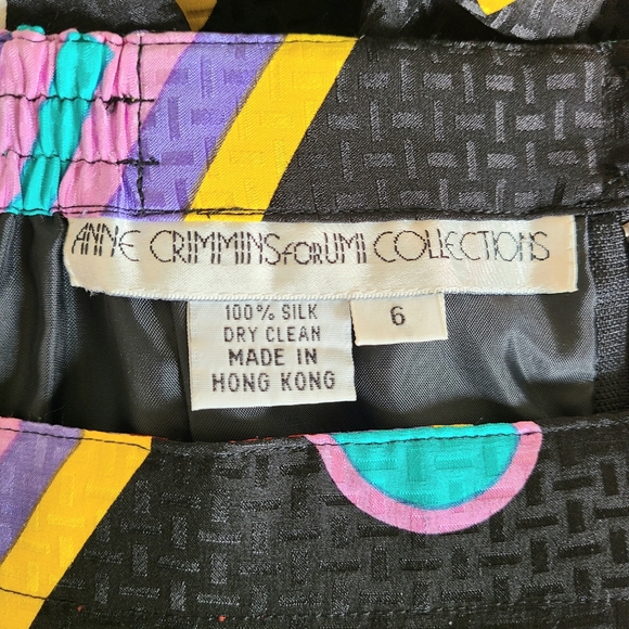 Anne Crimmins for UMI Collections Graphic Print Vintage Silk Skirt - Picture 8 of 8